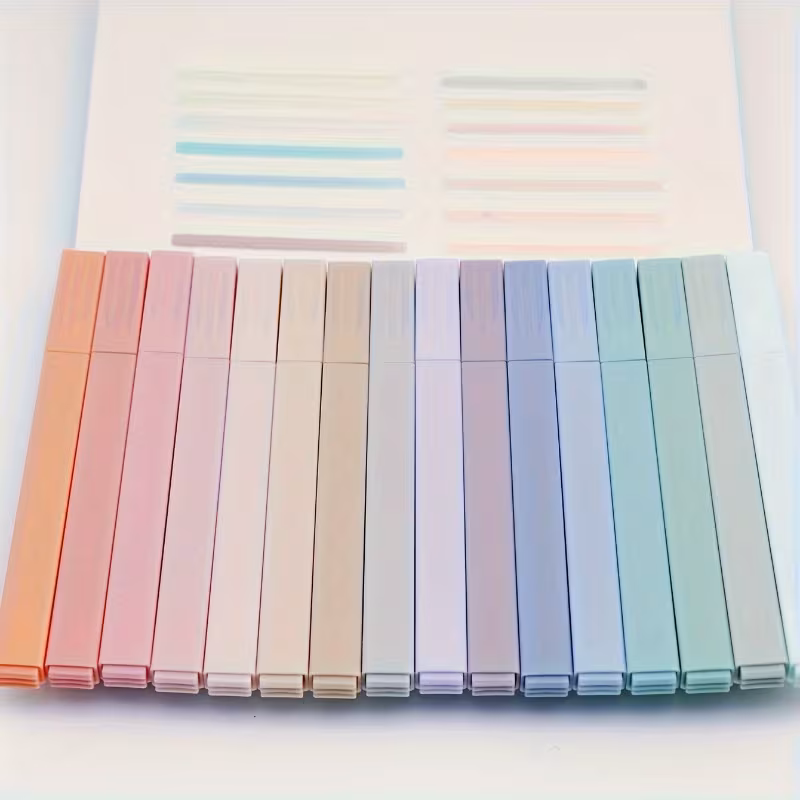15-osaline tekstimarkerite komplekt pastellsetes toonides