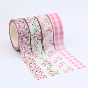 4-osaline roosade washi teipide komplekt