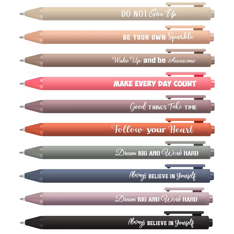 Motiveerivad pastapliiatsid positiivsete tsitaatidega (10tk)